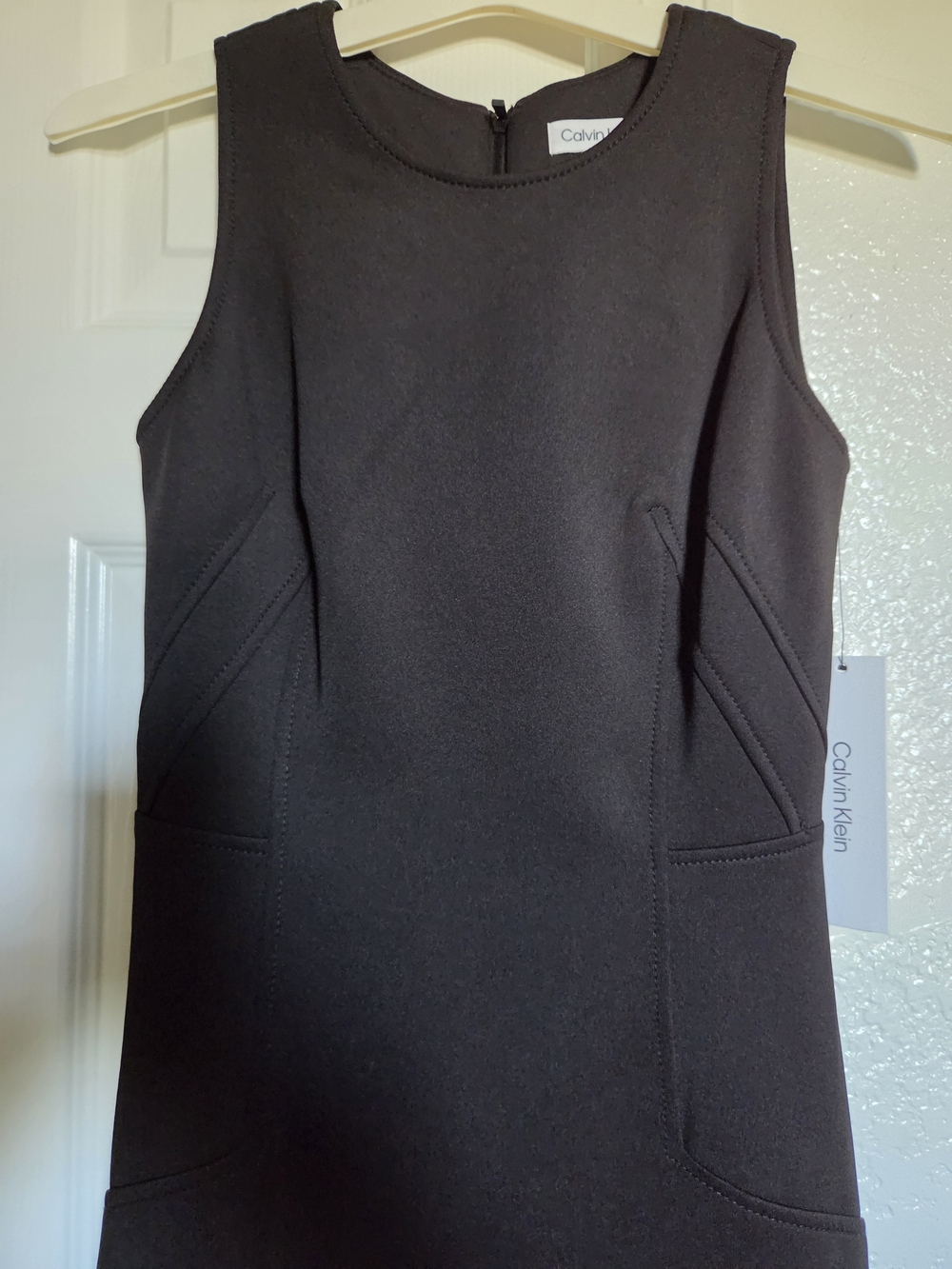 Calvin Klein Black Sleeveless Midi Sheath Dress